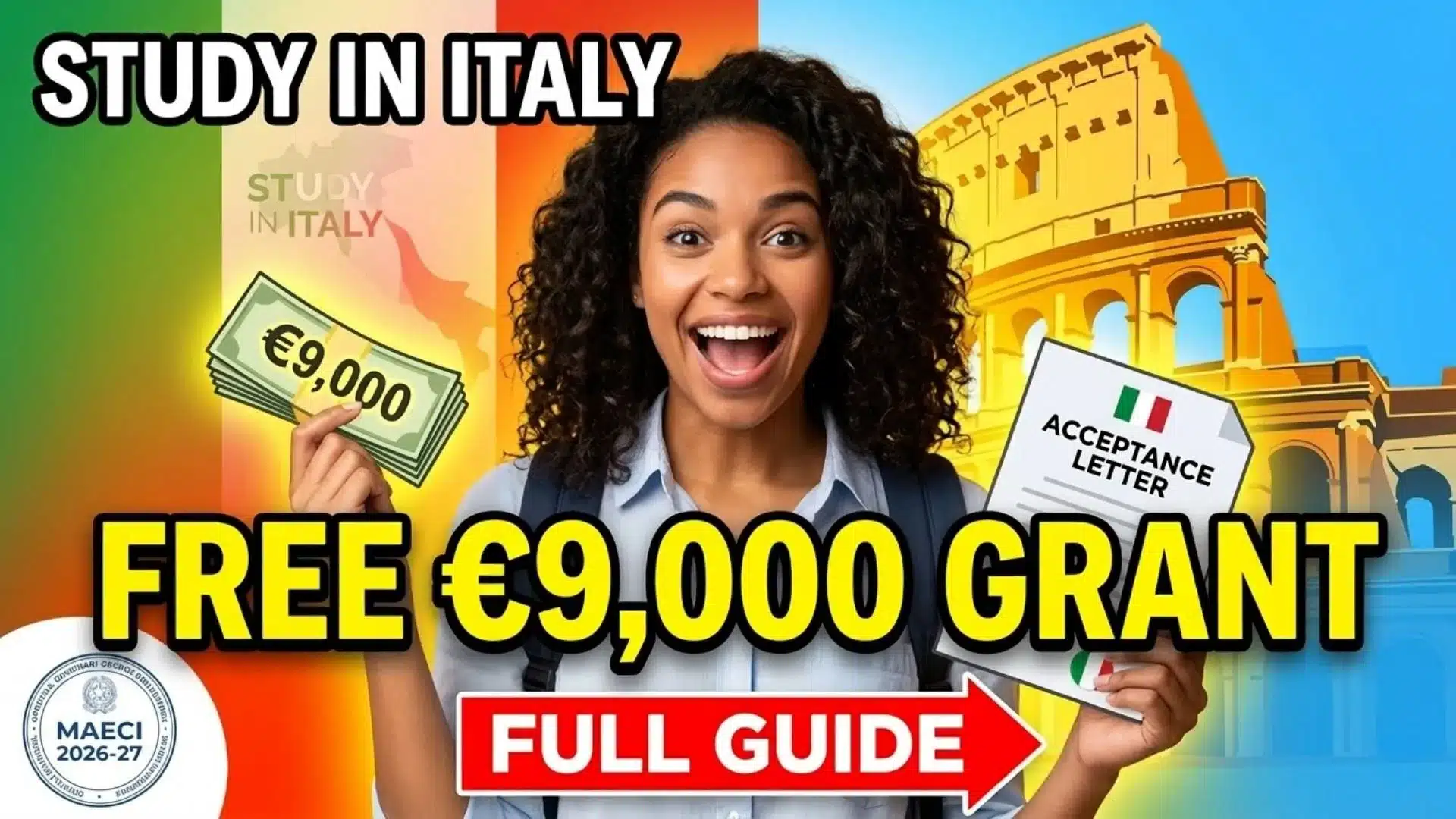 Italian Government MAECI Scholarship: €9,000 Grant